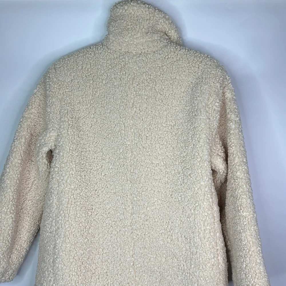 Crewcuts Cream Teddy Sherpa Button Up Jacket Size Large